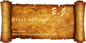 Ritzl József névjegykártya